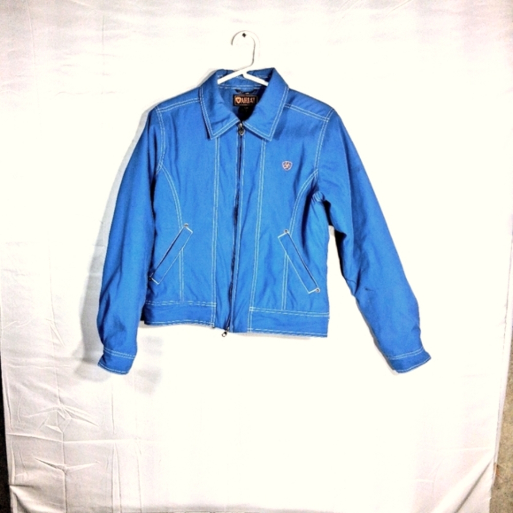 Ariat Women's S/P Blue Denim Western/ Southern Cowgirl Equestrian Bomber Jacket